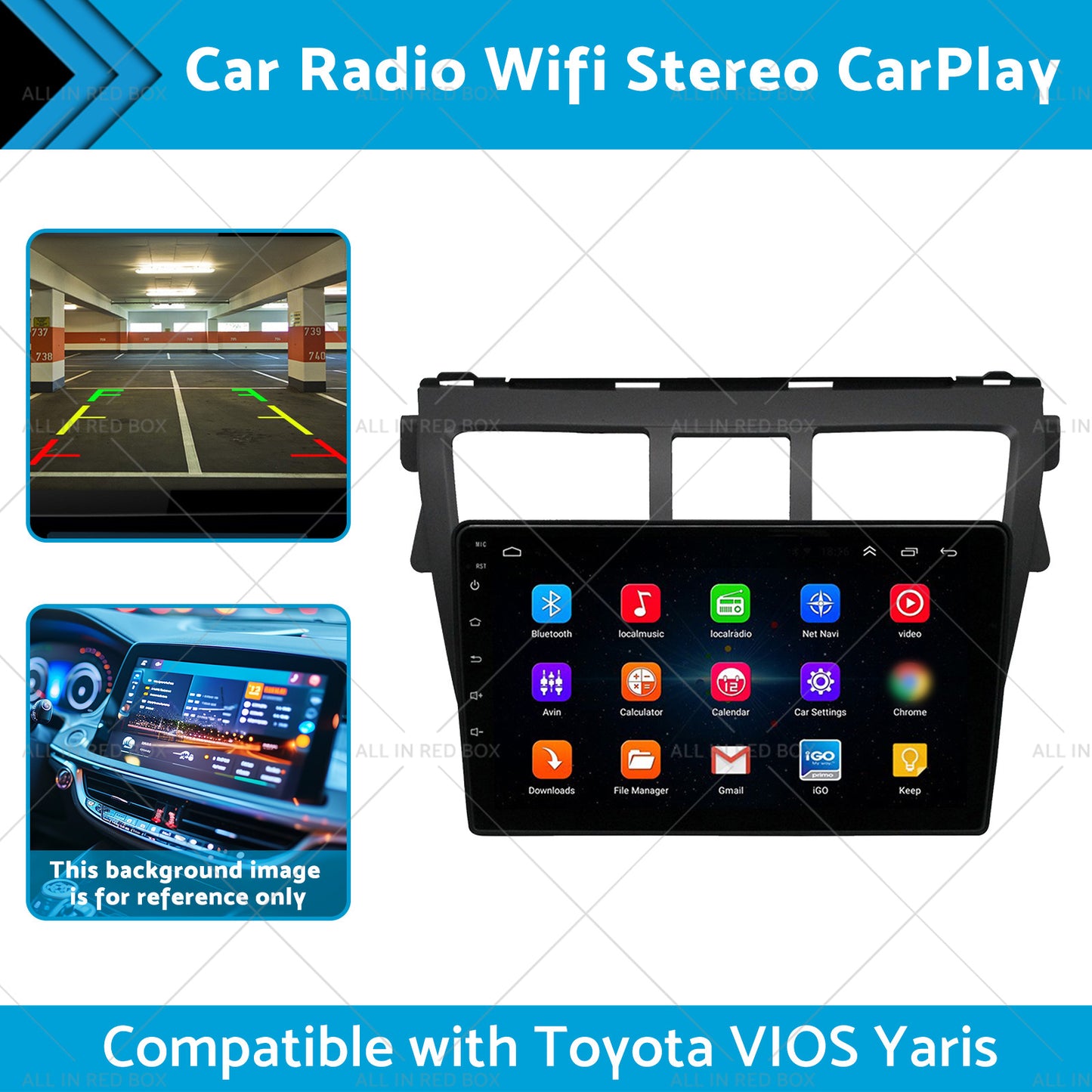 Android 13 Car Radio Wifi Stereo CarPlay Suitable for Toyota VIOS Yaris 07-12