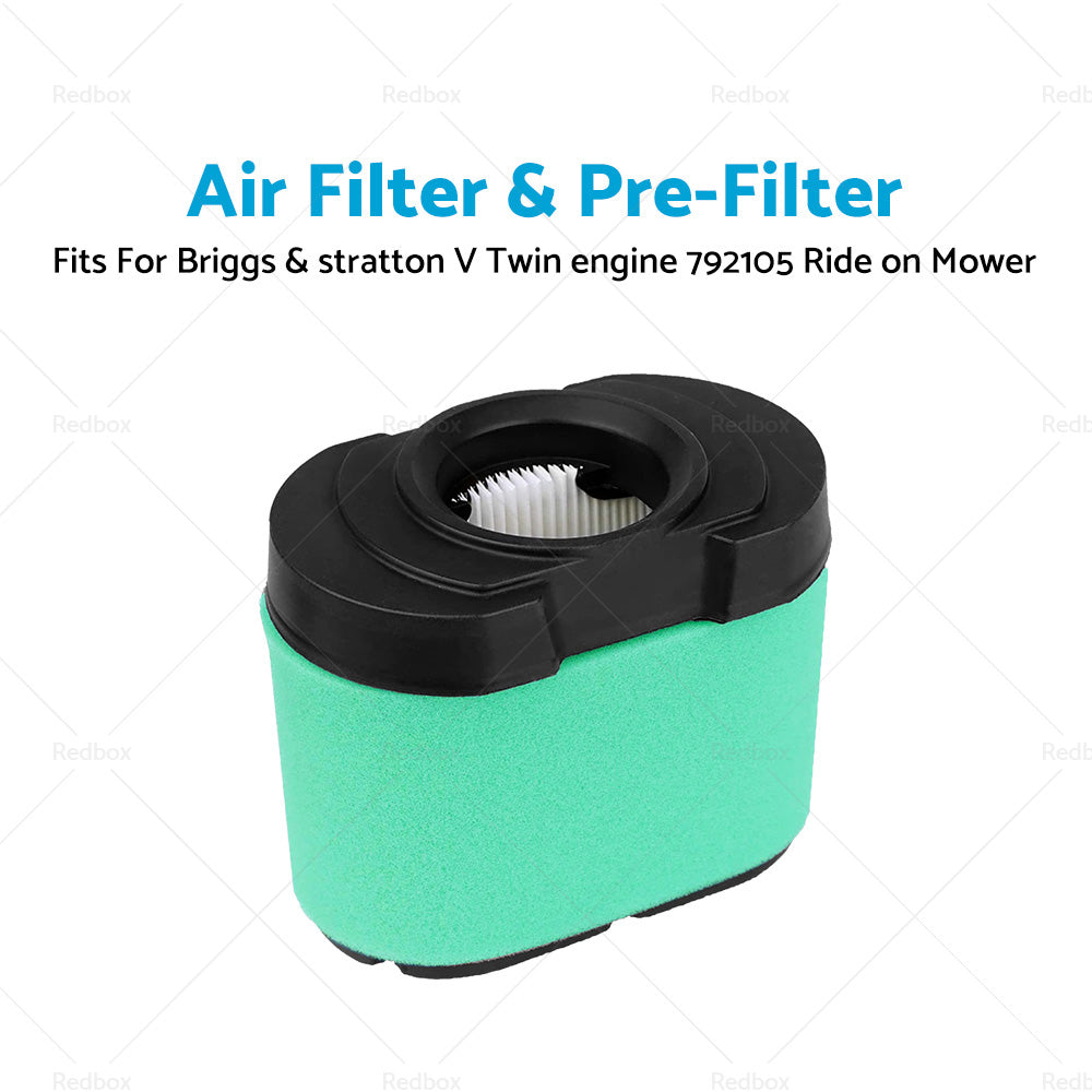 Air Filter  and  Pre-Filter For Briggs  and  Stratton V Twin Engine 792105 Ride on Mower