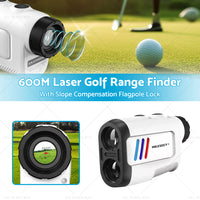 600M Laser Golf Range Finder with Slope Compensation Flagpole Lock