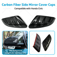 2x Carbon Fiber Side Mirror Cover Caps Suitable for 16-21 Honda Civic