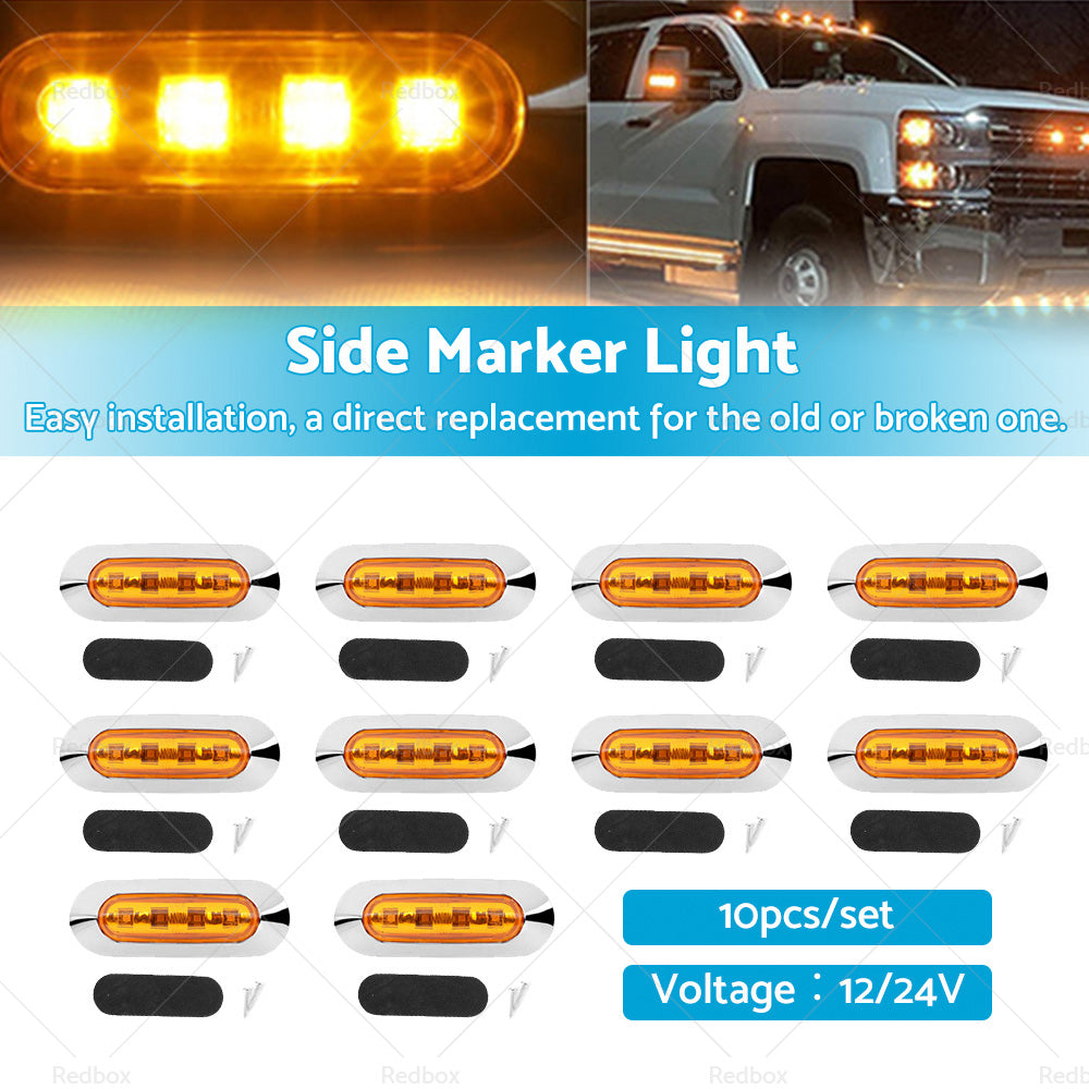 10x Clearance Light LED Side Marker Suitable For Truck Trailer Lorry Lamp Amber