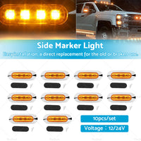 10x Clearance Light LED Side Marker Suitable For Truck Trailer Lorry Lamp Amber