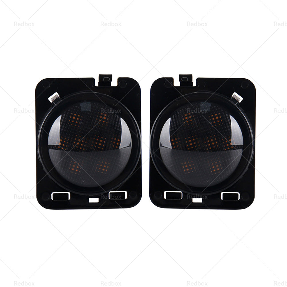 2PCS Front LED Side Marker Light Smoke Suitable For 2007-18 Jeep Wrangler JK