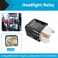 Headlight Relay 12V 4 Pins 90987-02006 Suitable For Toyota Landcruiser 60 70 80