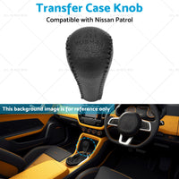 1PCS Black Leather Transfer Case Knob Suitable for Nissan Patrol GU Y61 GQ Y62