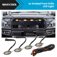 ?4PCS LED Front Grille Lights Amber Lighting Kit Raptor Style For Ford Ranger PX