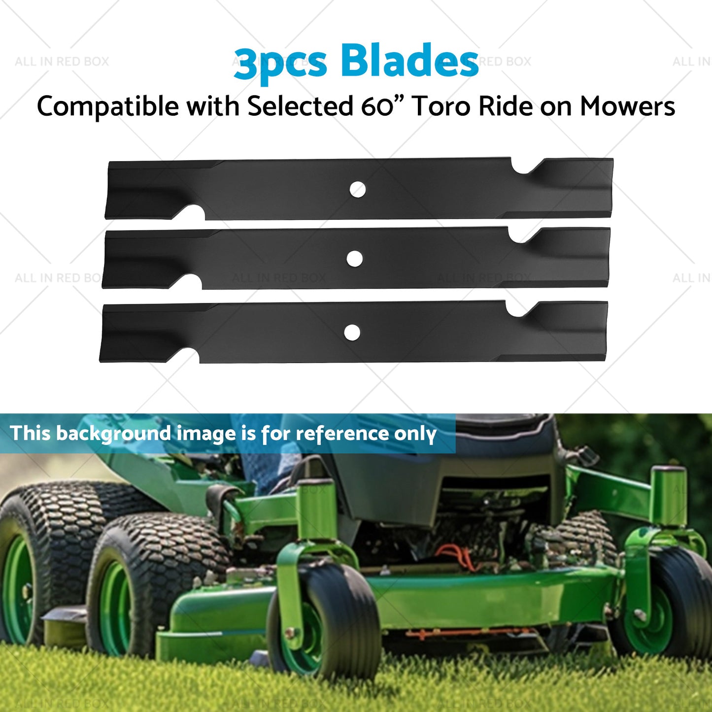 3x Blades Suitable For Selected 60inch Toro Ride on Mowers 18931 9383 105-7718-03