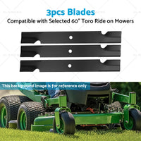 3x Blades Suitable For Selected 60inch Toro Ride on Mowers 18931 9383 105-7718-03