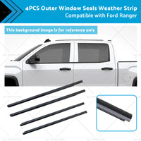 4x Outer Door Window Rubber Seals Suitable for 12-21 Ford Ranger PX XLT