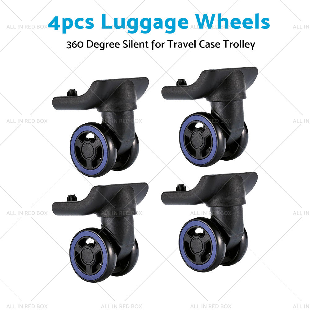 4pcs Luggage Wheel Replacement 360 Degree Silent for Travel Case Trolley