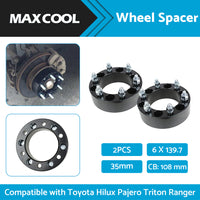 {{ 2PCS 35mm 6x139.7 Wheel Spacers Suitable For Toyota Hilux Pajero Triton Ranger }} - Buy Car Parts Online at {{ Kaka Auto Parts }}.