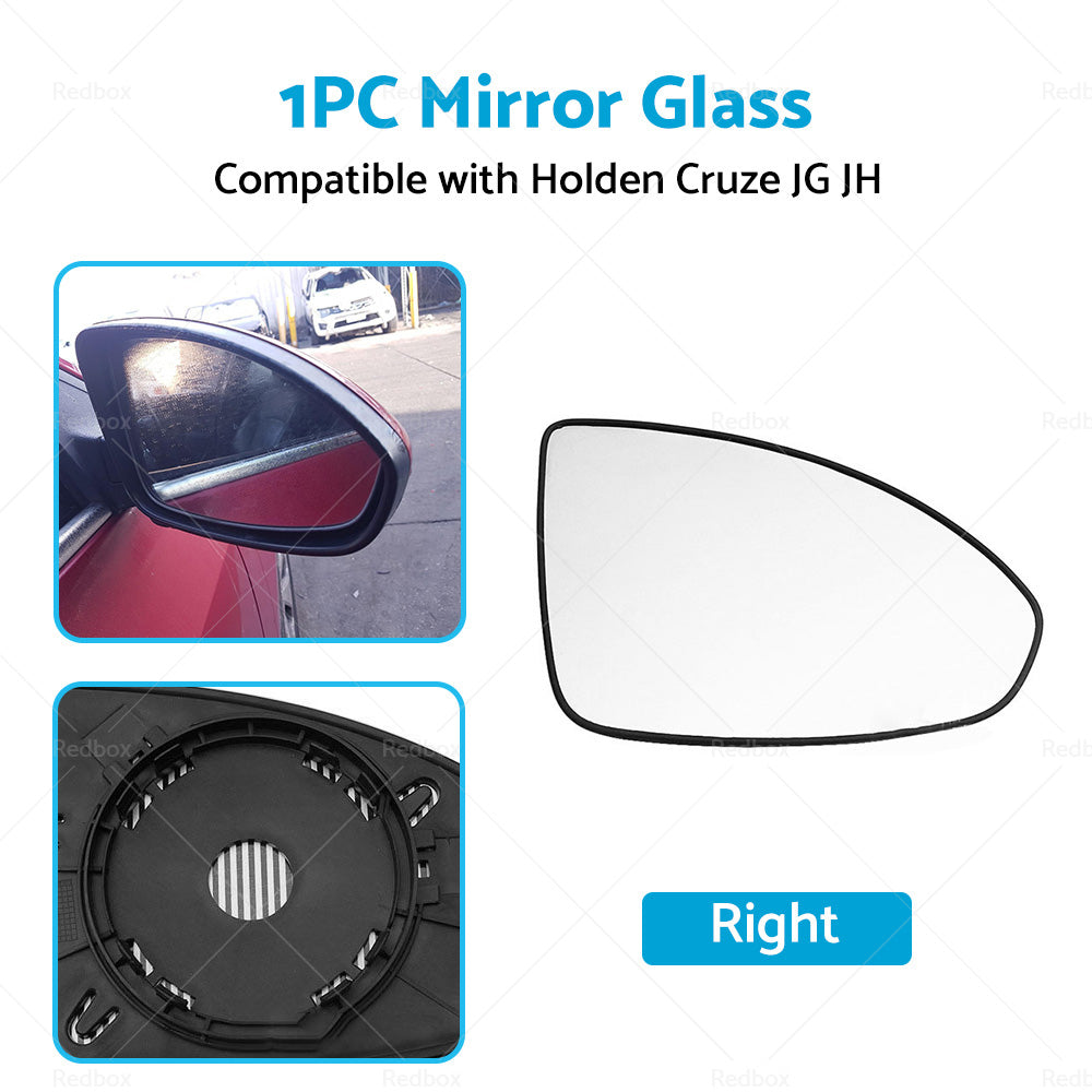 Right Driver Side Mirror Glass w  Base Suitable for Holden Cruze JG JH 2009-2016