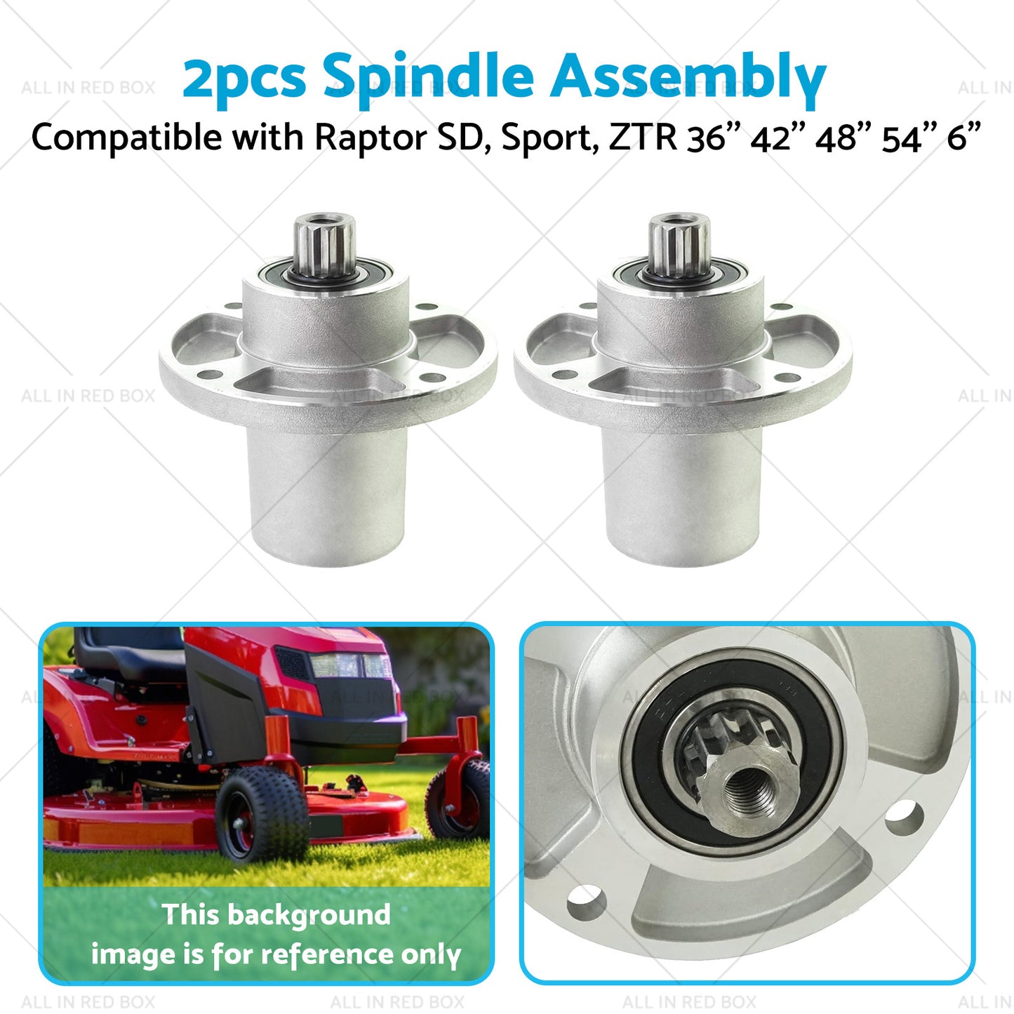 2x Blade Spindle Assembly Suitable for Raptor SD, Sport, ZTR 36'' 42'' 48'' 54''