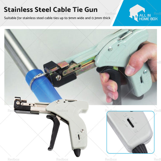 Stainless Steel Cable Tie Gun Tool Automatic Tightener Tensioner Cutter