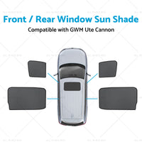 Front Rear Window Sun Shade Magnetic Mesh Suitable for GWM UTE Cannon 2021-2024