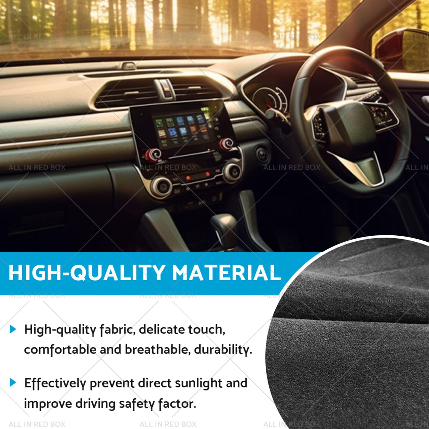 Dashboard Cover Pad Carpet Dash Mat Suitable for Honda CR-V CRV 2023 Without HUD