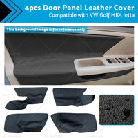 4PCS Black Leather LH RH Door Armrest Panel Cover Suitable For VW Jetta Golf MK5