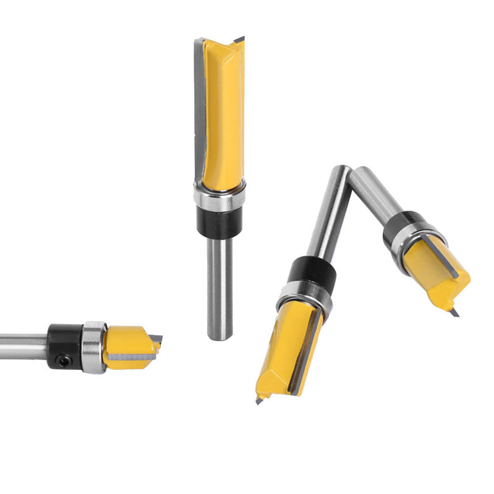 Flush Trim Router Bit Set 1/4 Inch Shank Top Bearing 4PCS Milling Cutter Kit