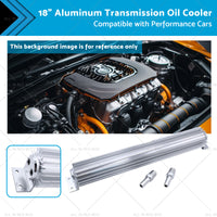 Universal 18inch Dual Pass Transmission Trans Cooler with 1 4inch NPT Fitting Aluminum