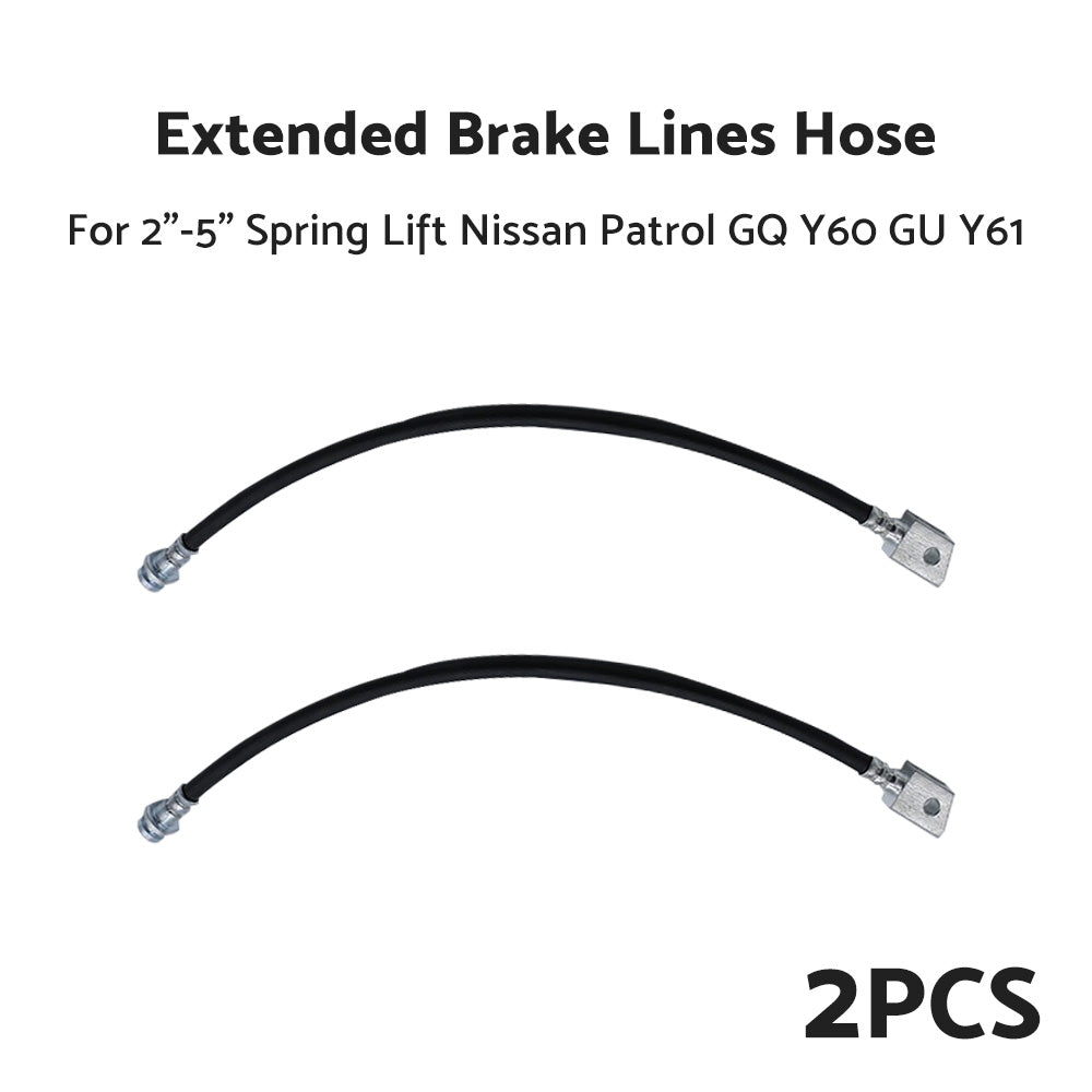 2 -5  Spring Lift 2x Extended Brake Lines Hose Suitable For Nissan Patrol GQ Y60 GU Y61