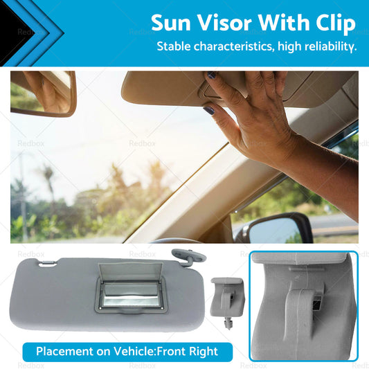 Sun Visor With Clip Front Right Side Suitable For Hyundai Getz 2002-2011 Grey