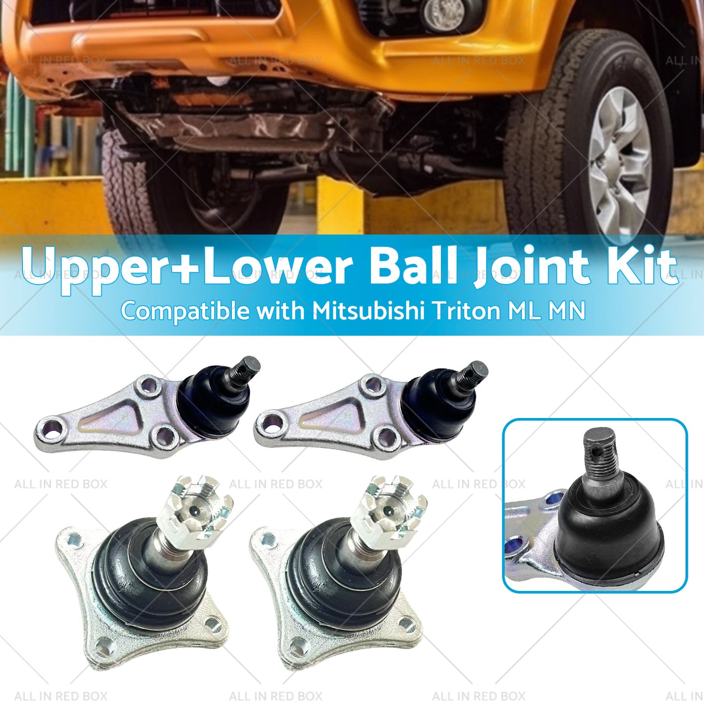 4pcs UpperLower Ball Joint Kit Suitable for Mitsubishi Triton ML MN UTE 4WD RWD