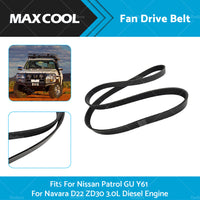 7PK1640 Fan Drive Belt Suitable for Nissan Patrol GU Y61 Navara D22 Diesel 3. 0L