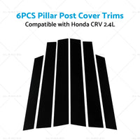 6PCS Black Window Trim Covers Suitable for 07-11 Honda CRV 2. 4L