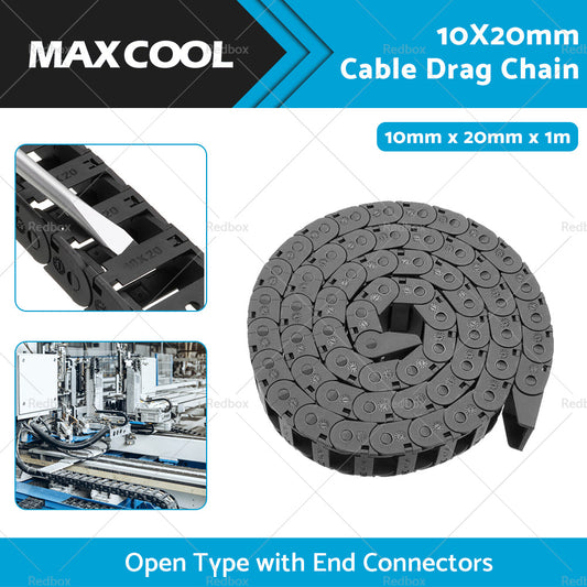 10mmX20mm 1Meter Drag Chain Cable Carrier Open Type with End Connectors Plastic