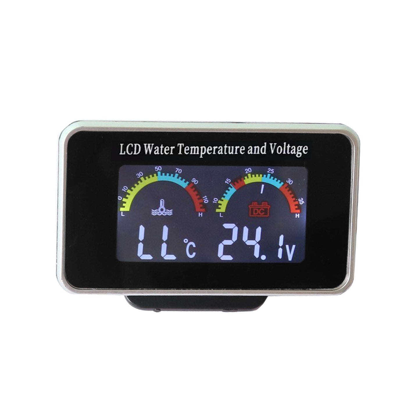 2 In1 Car Digital LCD Water Temperature Meter Voltmeter Gauge 12V/24V Display