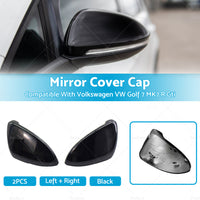 Glossy Black Mirror Cover Cap Suitable For Volkswagen VW Golf 7 MK7 R Gti 14-19