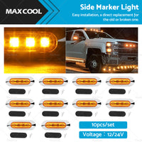 10x Clearance Light LED Side Marker Suitable For Truck Trailer Lorry Lamp Amber