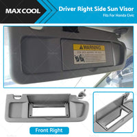 RH Right Hand Driver Side Sun Visor  D. Grey  For Honda Civic FD 2006~2012 Sedan