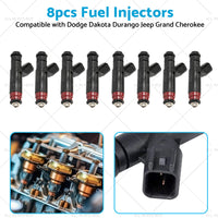 8PCS Fuel Injector 53032145AA Suitable For Dodge Ram Jeep Grand Cherokee 01-03