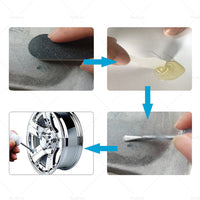 2 Kits Silver Alloy Wheel Rim Scuffs Scrape Car Kerb Damage Repair Fix Tool DIY