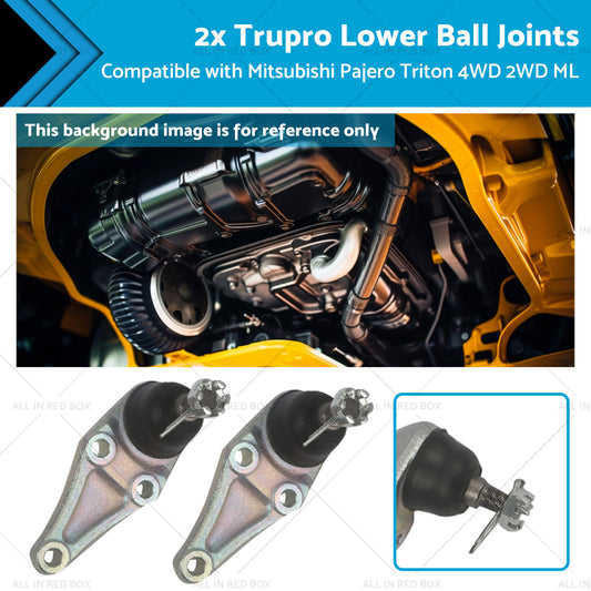 2x Trupro Lower Ball Joints Suitable for Mitsubishi Pajero Triton 4WD 2WD ML