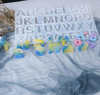 Silicone Mold Resin Craft Moulds Epoxy Casting Alphabet Letter Number Keychain