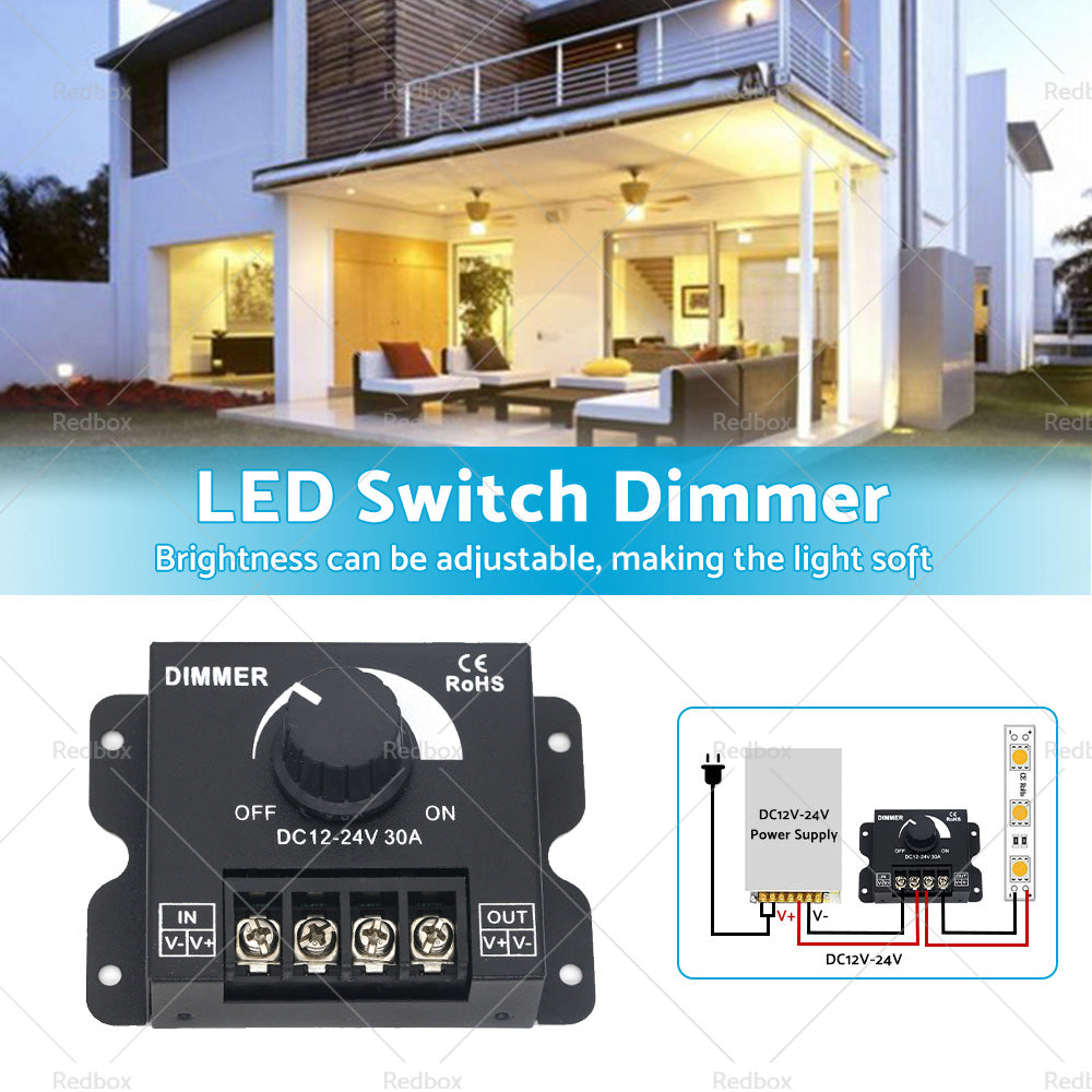 12V-24V Metal LED Switch Dimmer Controller Manual Operation for Strip Light