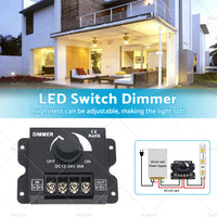 12V-24V Metal LED Switch Dimmer Controller Manual Operation for Strip Light