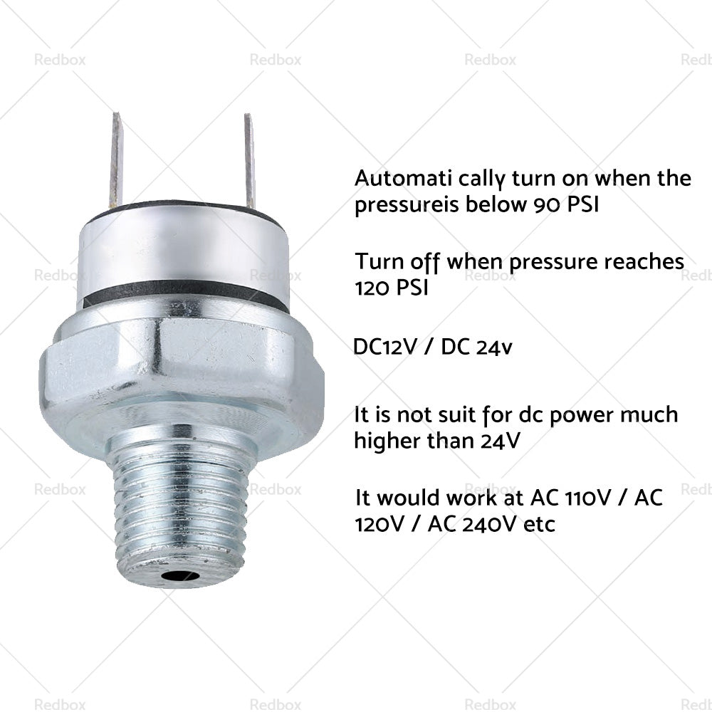 1 4inch NPT End Air Compressor Pressure Tank Control Switch Off Valve 90-120PSI