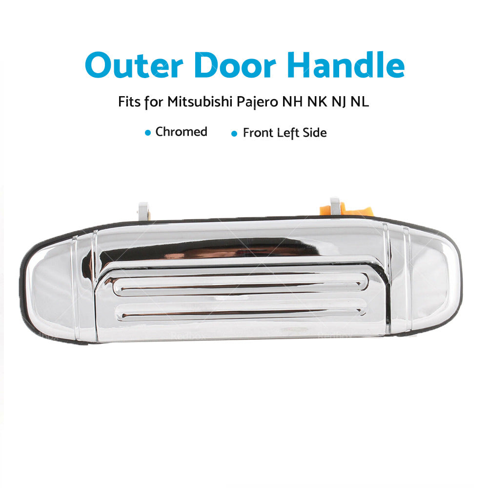 FRONT LH LEFT Outer Door Handle Chrome For Mitsubishi Pajero NH NK NJ NL 91-00