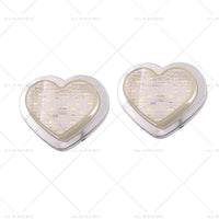 {{ Heart Pair 12V LED Side Marker Indicators Clear Flash White }} - Buy Car Parts Online at {{ Kaka Auto Parts }}.