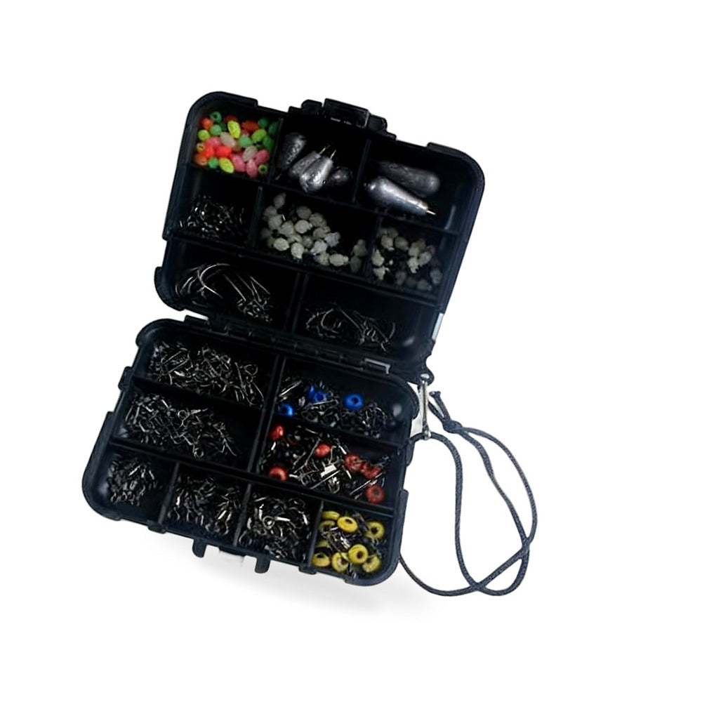 For outdoor 177Pcs/Set Fishing Accessories Tackle Kit Swivels Snaps Sinker Beads w/ Tackle Box - BD1