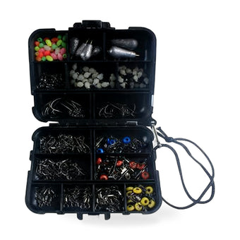 compare product For outdoor 177Pcs/Set Fishing Accessories Tackle Kit Swivels Snaps Sinker Beads w/ Tackle Box
