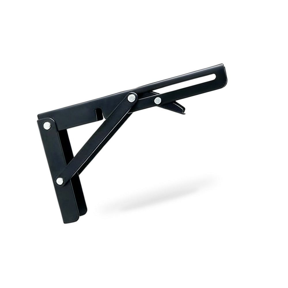 Folding-Shelf Brackets Triangle Hinge Wall Mounted Table Bench Heavy Duty-Shelf，Black，8 inches - BD2