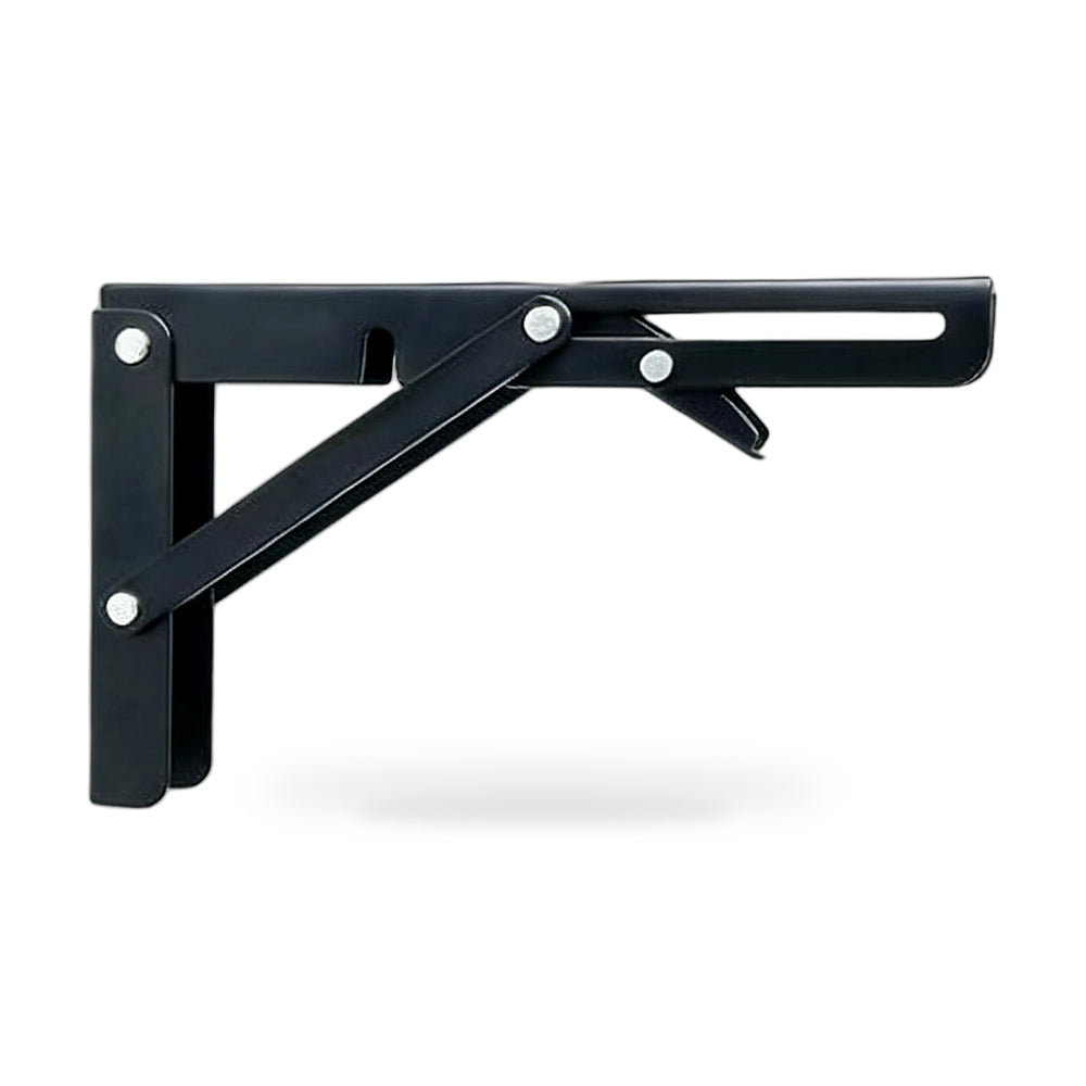 Folding-Shelf Brackets Triangle Hinge Wall Mounted Table Bench Heavy Duty-Shelf，Black，8 inches - ZT2