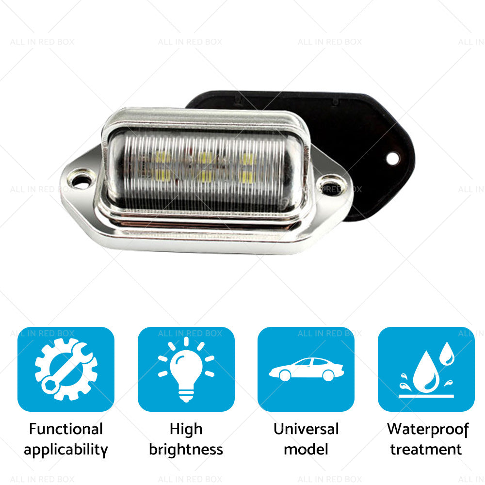 6 LED License Number Plate Light Lamps Suitable for Truck SUV Trailer Lorry