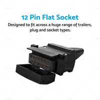 Suitable For Trailer Connector 12 Pin Flat Female Socket Car Caravan 82072BL