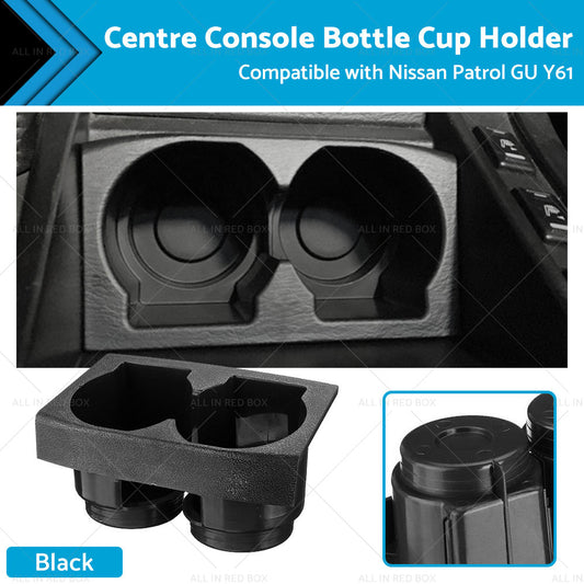 Black Front Centre Console Bottle Cup Holder Suitable For Nissan Patrol GU Y61