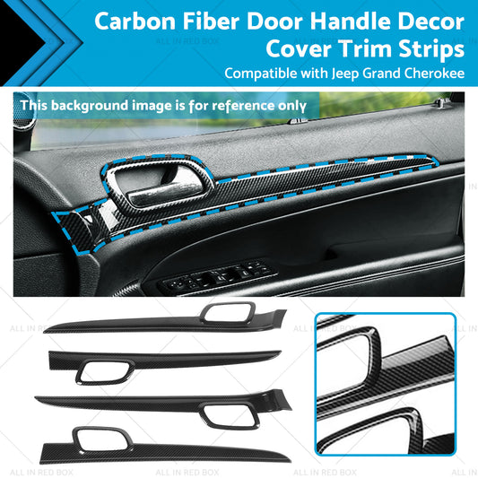 Carbon Fiber Door Handle Decor Cover Trim Strips Suitablefor Jeep Grand Cherokee